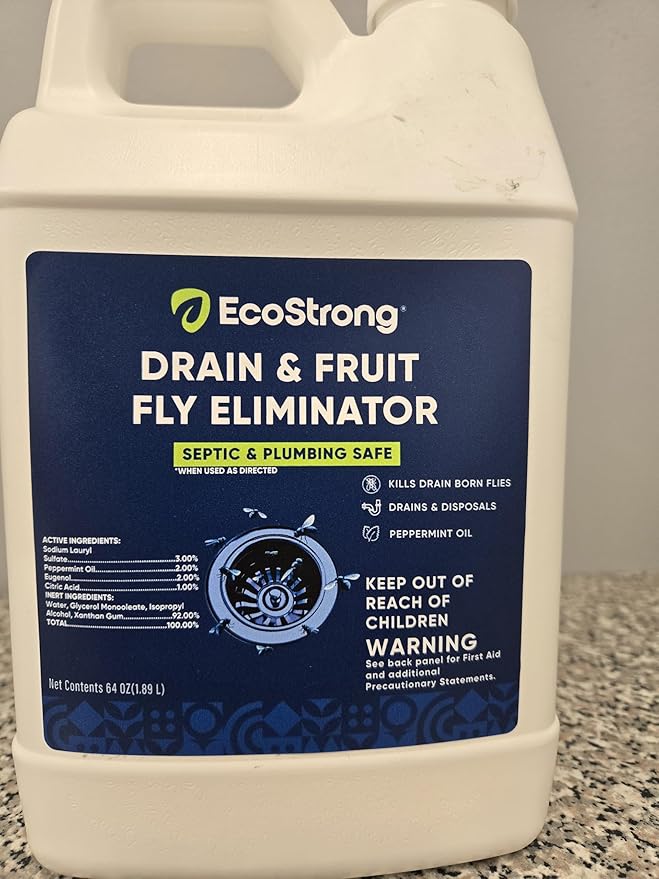 Fruit Fly Drain Treatment | Drain Fly Eliminator | Eliminates Gnats Sewer Flies and More - Works in All Drains - 64 Fl Oz