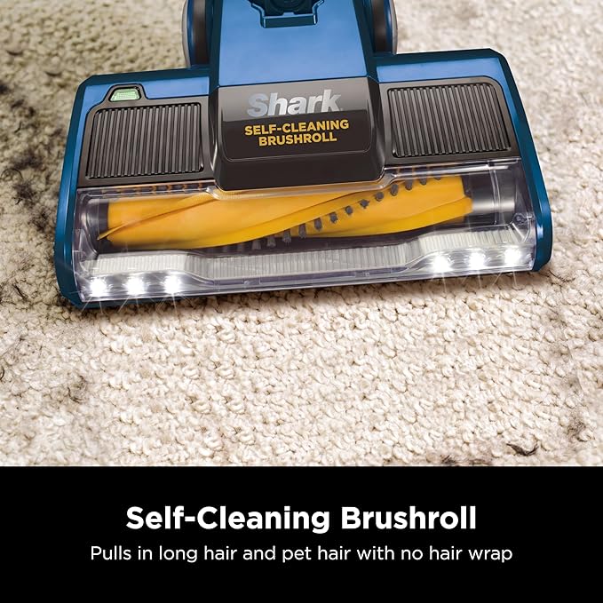 Shark HV343AMZ Rocket Corded Stick Vacuum with Self-Cleaning Brushroll Lightweight &amp Maneuverable Perfect for Pet Hair Pickup Converts to a Hand Vacuum Crevice Upholstery Tools Blue/Silver