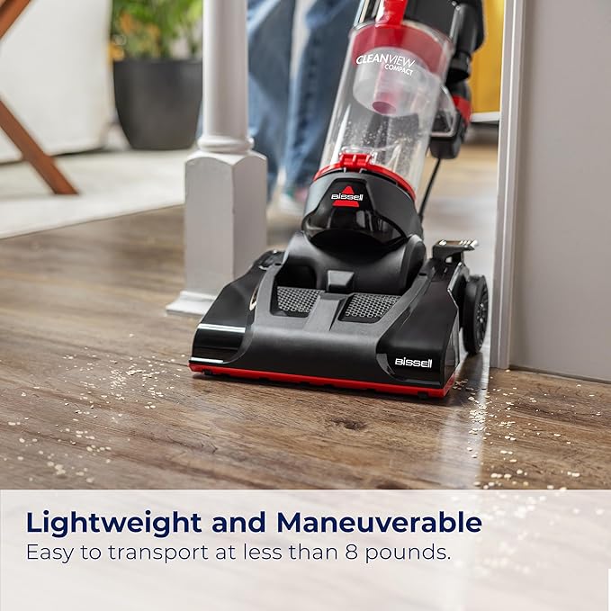 Bissell CleanView Compact Upright Vacuum Fits in Dorm Rooms &amp Apartments Lightweight with Powerful Suction and Removable Extension Wand 3508
