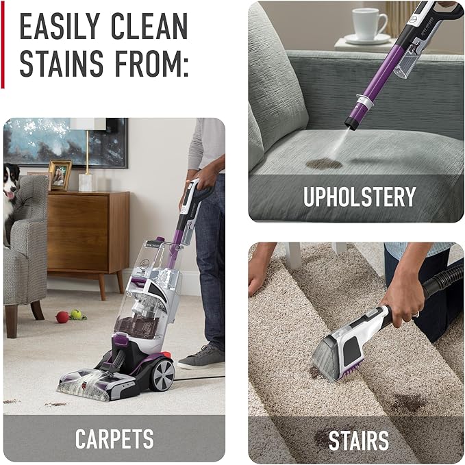 Hoover SmartWash Pet Automatic Carpet Cleaner Machine with Spot Chaser Wand Deep Cleaning Carpet Shampooer Machine Pair with a Hoover Carpet Cleaner Solution for a Bright Refreshed Home