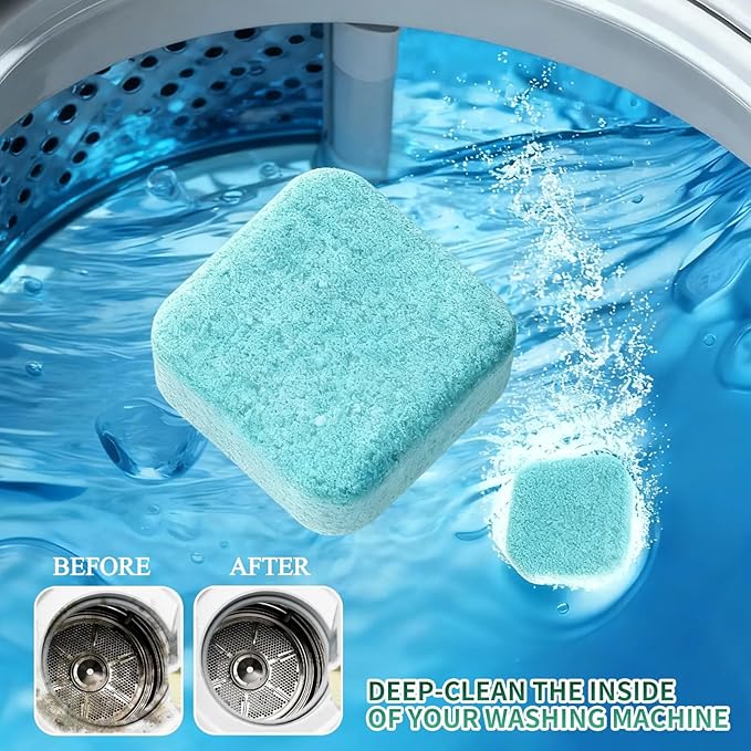 Washing Machine Cleaner Tablets Pet Hair &amp Odor Deep Cleaning Tablets Deep Cleaning Mold &amp Residue Remover for HE Top Front Load Washer Eco-Friendly Deodorizer for Pet Owners (3pcs)