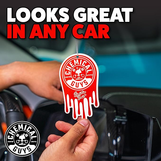 Chemical Guys Car Fresheners Hanging Air Fresheners - Signature Scent for Cars Trucks SUVs RVs Home Office Work Dorm Room &amp More - 12 Pack