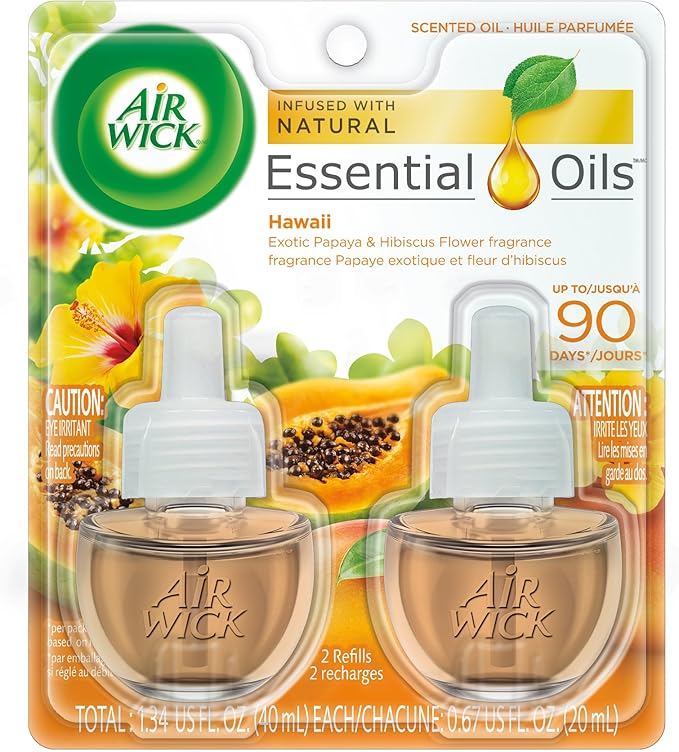 Air Wick Essential Oils Scented Oil Air Freshener Refill Hawaii 2 ea (Pack of 5)
