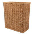 Woven Trash Can Narrow Gap Garbage Bin Simulation Wicker Storage Basket for Bathroom Kitchen Without Lid Compact Wastebasket for Home Organization