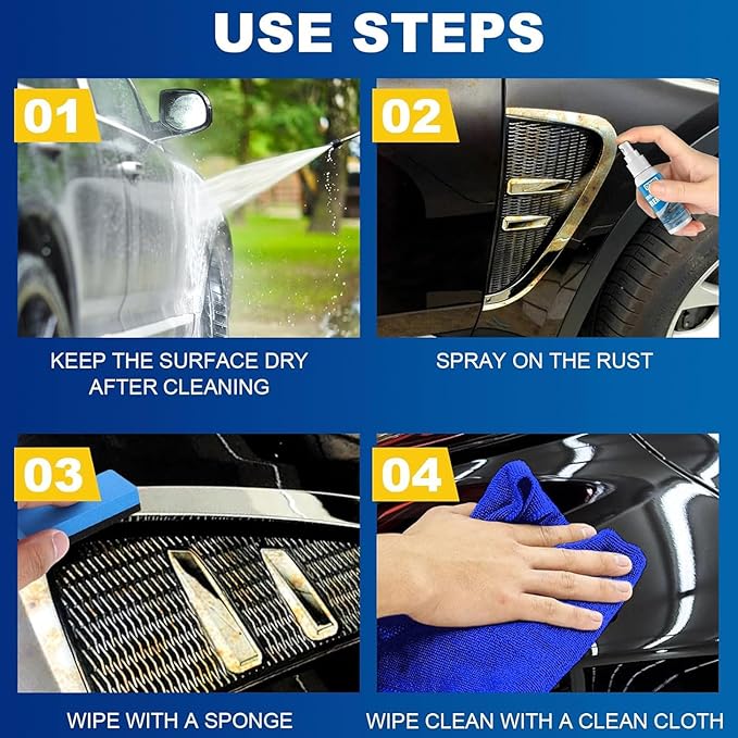 Multi-functional Quick-acting Rust Removal Spray 30ML &amp 100ML Car Rust Removal Spray Iron Power Remover for Metal Car Bikes Tools Furniture (2Set)