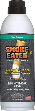 Smoke Eater Pro 16 oz Odor Eliminator Spray — Commercial Strength for Smoke Pet Urine and Cooking Odors — Air and Fabric Deodorizer with Tea Tree Oil — Made in USA (Sea Breeze)