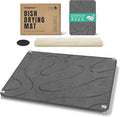Stone Drying Mat For Kitchen Counter Superb Absorbent Diatomaceous Earth Mats with Non-Slip Feet Quick Dry Stone Dish Drying Pad Dish Pad Multi-Purpose(Flow Line-DarkGrey 15.7 x 11.8)