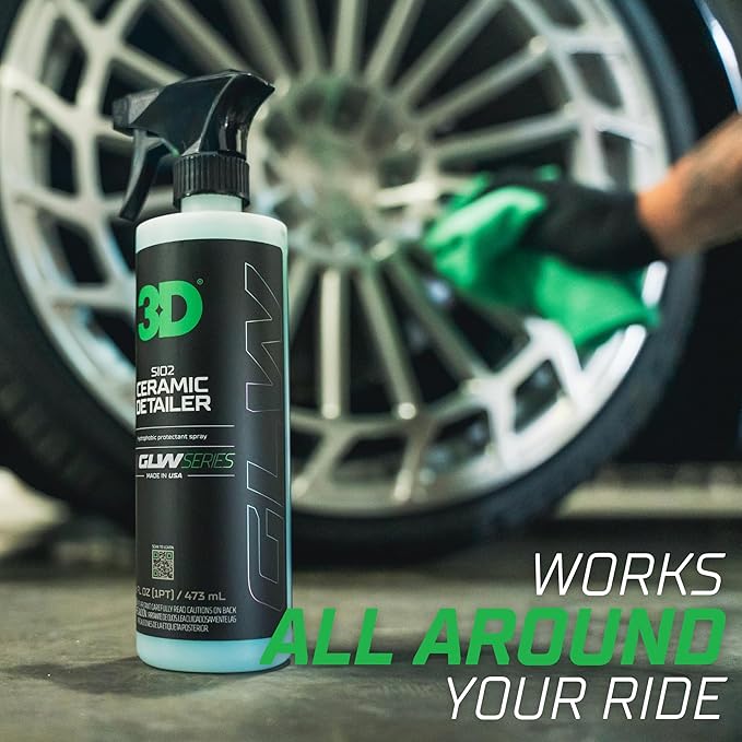 3D SiO2 Ceramic Glass Cleaner Ceramic Detailer – Hydrophobic Protection for Glass &amp Paint with Hyper Gloss Finish – GLW Series (16 oz Each)