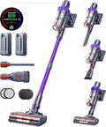 Cordless Vacuum Cleaner 2 Batteries 110 Mins Runtime Vacuum Cleaners for Home 45KPA 550W Stick Vacuum with Brushless Motor Automatically Adjust Suction Handheld Vacuum for Pet Hair/Carpet/Floor