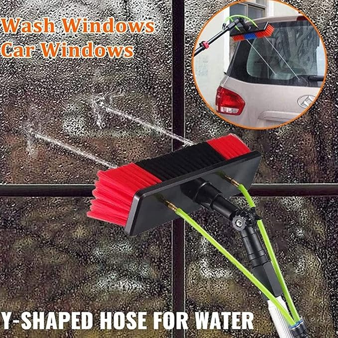 Window Cleaning Pole Water Fed Telescopic Brush Extendable Cleaner Conservatory Roof Suitable Cleaning Photovoltaic and Solar Panels Conservatory roof Cleaner30cm Brush Head4m/13.1ft