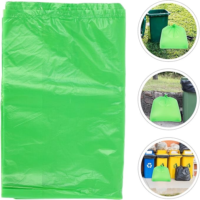 50pcs Large Green Trash Bags 80x100cm Thickened Tear-resistant Plastic Garbage Bags for Bathroom Kitchen Office Waste Disposal