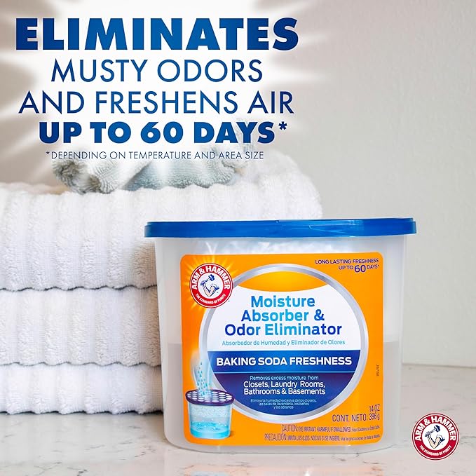 Arm &amp Hammer Fragrance Free Refillable Moisture Absorber and Odor Eliminator 14 oz. Tub