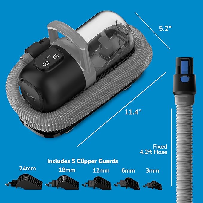 FurMe Original Pet Grooming Vacuum Kit - Cat &amp Dog Grooming Kit for Easy Pet Care at Home Quiet &amp Safe Dog Hair Remover Machine with Brush Clipper Shedding &amp Cleaner Tools &amp 1L Cani