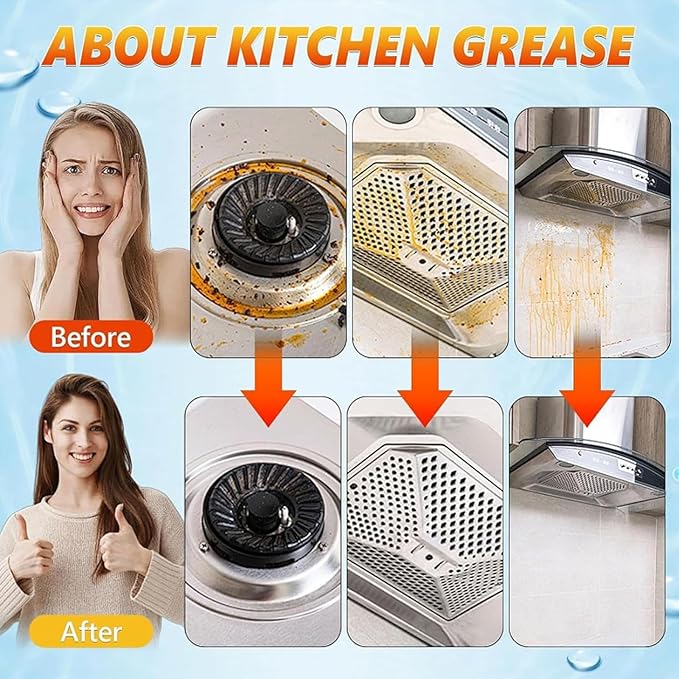 Heavy Oil Cleaner Stain 500ml Clean Kitchens Up Kitchen Oil Stains Degreaser Cleaner Heavy Duty All Purpose Grease Cleaning For Household Oven Stove Cookware Range Hood Cabinets (1pcs)