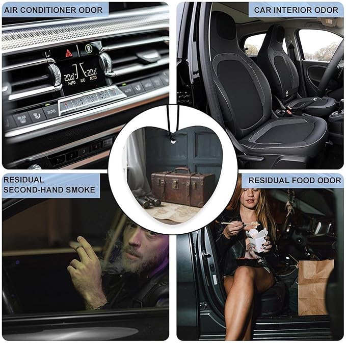 5PCS Car Air Freshener Hanging Personalized Double Sided Vintage Suitcase Car Fresheners Long Lasting New Cars Scents Cute Automotive Freshies for Closets Drawers (tea)