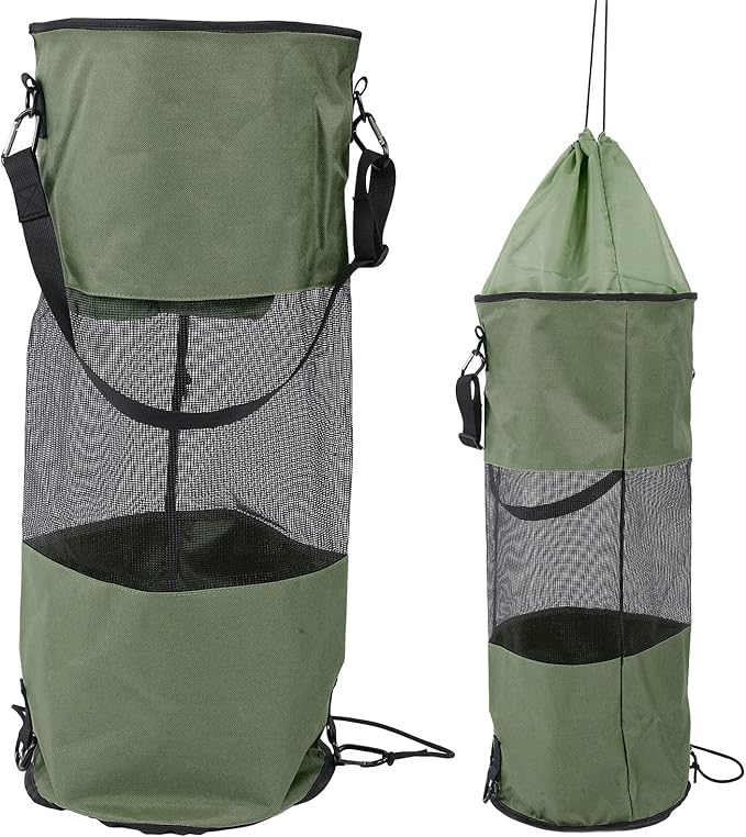 Boat Trash Bags Waterproof Reusable Mesh 33 Inch Height Portable Garbage Storage for Outdoor Use - Tear Resistant Oxford Cloth Easy to Hang Ideal for Boating and Camping