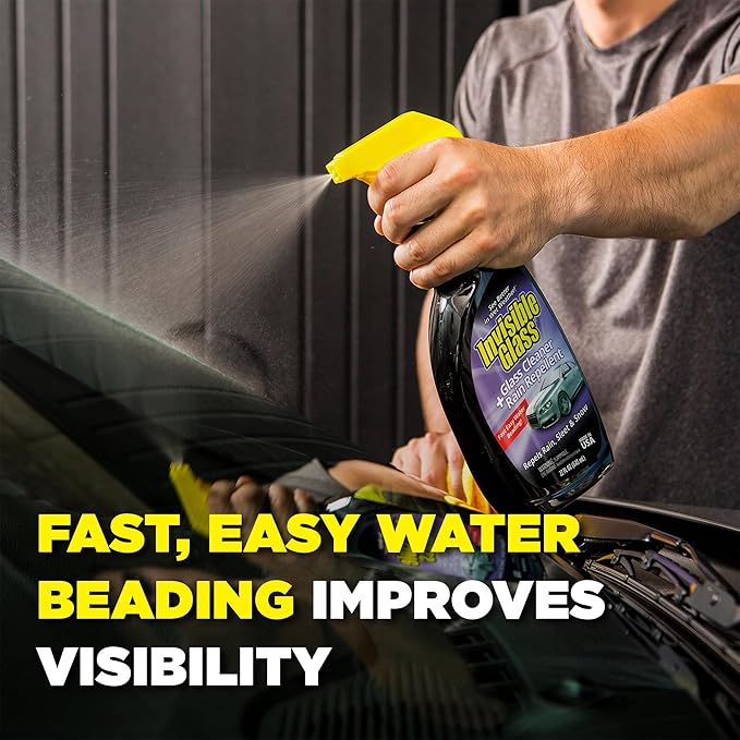 Invisible Glass 92184-6PK Glass Cleaner + Rain Repellent 2-in-1 Windshield and Window Spray Cleans Auto Glass Repels Rain Sleet Snow Improves Wet Weather Visibility – 22 fl oz (Pack of 6)