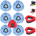 6 Pack Mop Replacement Heads Compatible with Oceda RinseClean 2-Tank System - Includes 2 Mop Scrub Brush Head Microfiber Mop Refills Easy Cleaning Mop Head Replacement