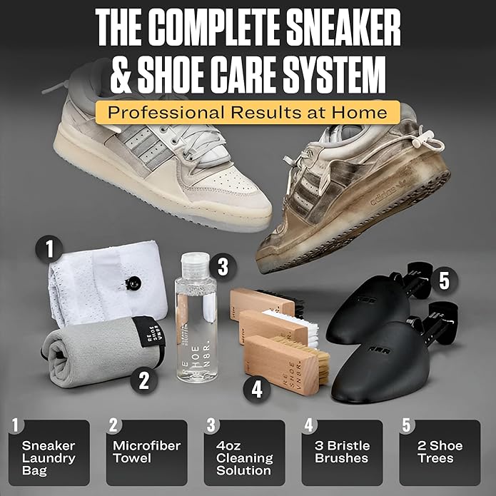 RESHOEVN8R Shoe Cleaner Kit and Sneaker Cleaner Sets - Cleaning Kit Solution for Sneakers Mesh Canvas Suede Knit Leather
