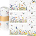 36 Pack Hummingbird Flowers Reusable Cleaning Cloths Washable Cotton Kitchen Towels for Home(Multicolor)