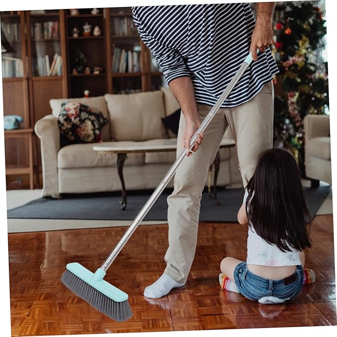 3 Pieces Floor Cleaning Brush Tile Grout Brush Kitchen Scrubbing Cleaning Brush Stiff Grout Cleaner Abs Bathroom Brush Broom (Verde 31X5.5X121CM)