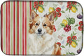 Caroline's Treasures Tan Icelandic Sheepdog Vegetables Dish Drying Mat Absorbent Dish Drying Mat Pad for Kitchen Counter Dish Drainer Mat for Countertop 14 x 21 Multicolor