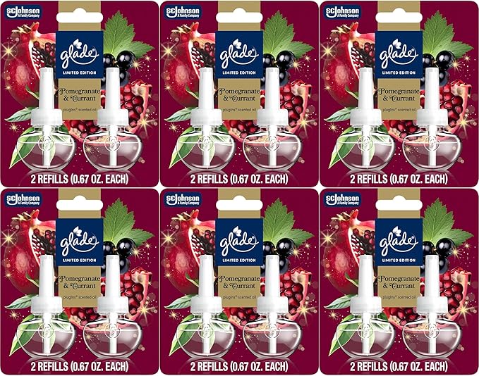 Glade PlugIns Scented 2-Count Oil Refills 6 Pack Pomegranate &amp Currant 0.67 oz