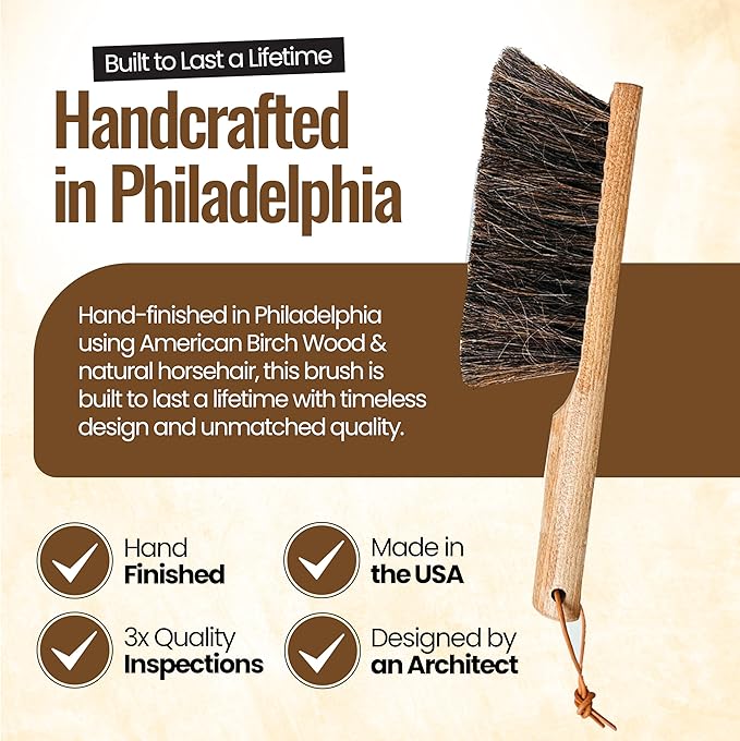 Dustpan Bench Woodworking Brush-USA 13 inch Horsehair Brushes are Used for Counter Furniture Drafting Patio Fireplace Cleaning Shop Brush Leather Tie Woodworking Tool &amp Accessories