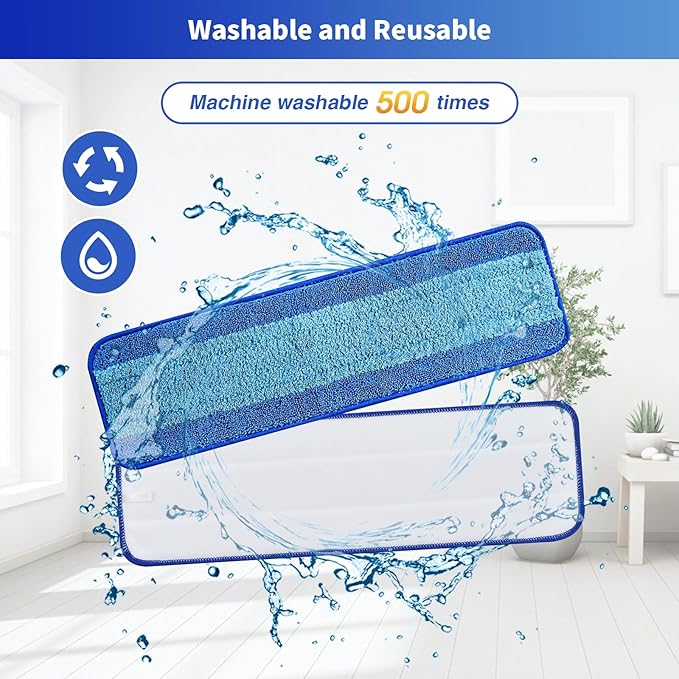 15-Pack Microfiber Mop Pads for Bona Mpo- Washable Reusable Refills for Hardwood Tile &amp Multi-Surface Floors | Pet Hair &amp Stain Remover