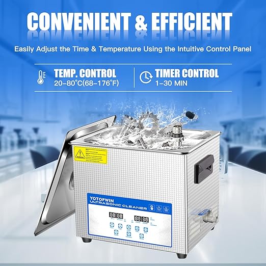 Large Professional Ultrasonic Cleaner 10L with Digital Timer &amp Heater Ultra Sonic Parts Cleaner Carburetor Cleaning Machine Lab Ultra Sound Cleaner Stainless Steel Tank Fast Cleaning for Tools PC
