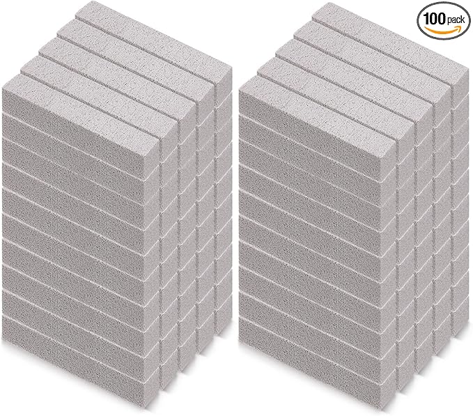 100 Pack Pumice Stone for Toilet Cleaning Bowl Stick Toilet Pumice Scouring Pad Pumice Stick Cleaner for Toilet Bathtubs Bathroom Kitchen Sink Pool Grill 5.9 x 1.37 x 0.98 Inch