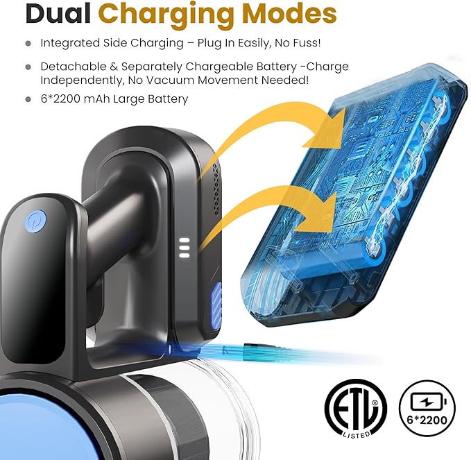 NEWBULIG Cordless Vacuum Cleaner Powerful Stick Vacuum with Flexible Steering &amp Extendable Pole3 Brush Heads 35Mins Runtime Lightweight Wireless for Hardwood Floors &amp Carpet Pet Hair Wal