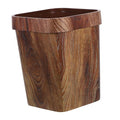 DOITOOL Wood Grain Trash Can Pattern Wastebasket for Bathroom Kitchen Office Elegant and Space-Saving Design Easy to Clean Reusable Rubbish Bin