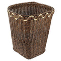 Angoily Hand Woven Square Trash Can Baskets for Bathroom Decor Elegant Waste Basket