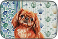 Caroline's Treasures Red Pekingese Coastal Sea Glass Dish Drying Mat Absorbent Dish Drying Mat Pad for Kitchen Counter Dish Drainer Mat for Countertop 14 x 21 Multicolor