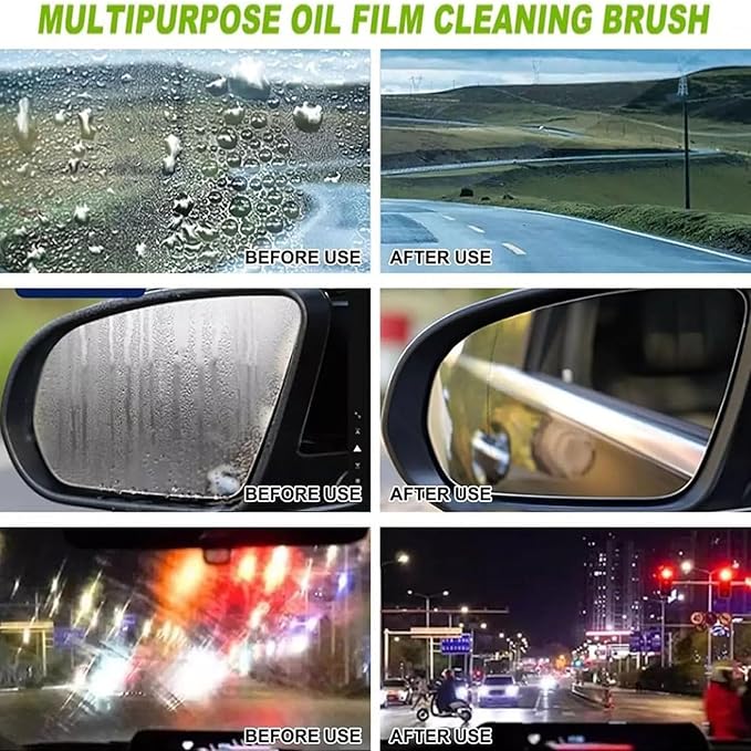 Automotive Oil Film Cleaning Brush 2026 New Glass Cleaning Board Oil Film Remover for Car Window OIL FIlm Brush 2.0 Prevents Rain and Fog CLeaning Glass Brushes (3 NEW 2.0)