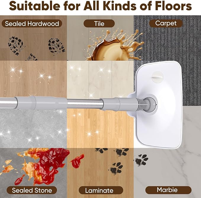 Steam Mop 13-in-1 Powerful Handheld Steam Cleaner with 14 Accessories 16.9OZ Removable Tank &amp 23FT Power Cord Detachable Steam Mops for Floor Cleaning Tiles Windows Carpets