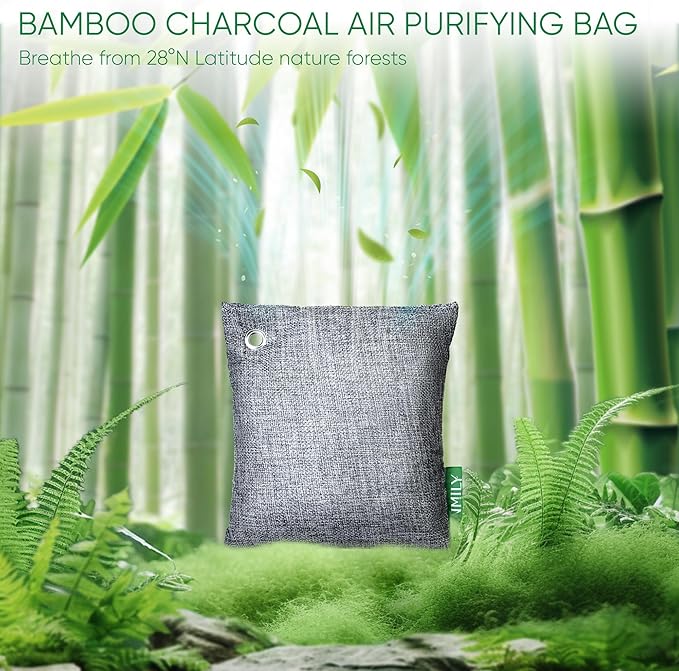 Activated Charcoal Odor Absorber Odor Eliminator for Strong OdorBamboo Charcoal Air Purifying Bags for Home Car Closet Pet Smoke Room Deodorizer (4 x 500g Large Unscented)