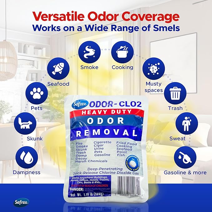 ODOR-CLO2 Chlorine Dioxide Odor Removal - Air Freshener &amp Deodorizer