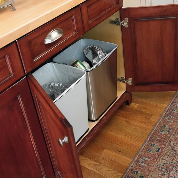 Polder Under-Counter 7-Gallon Trash Waste Can White