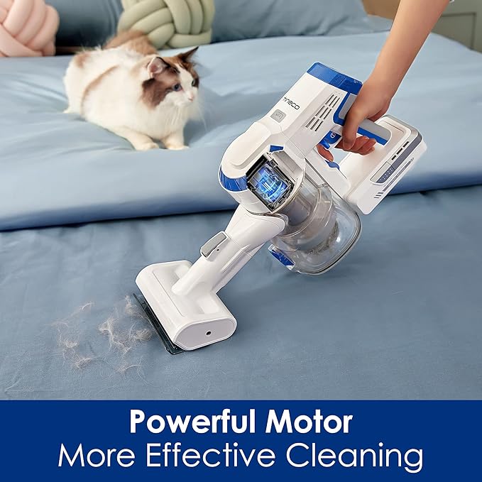 Tineco A10 Hero Cordless Stick/Handheld Vacuum Cleaner with Wall Mount Super Lightweight with Powerful Suction for Carpet Hard Floor &amp Pet - Space Blue