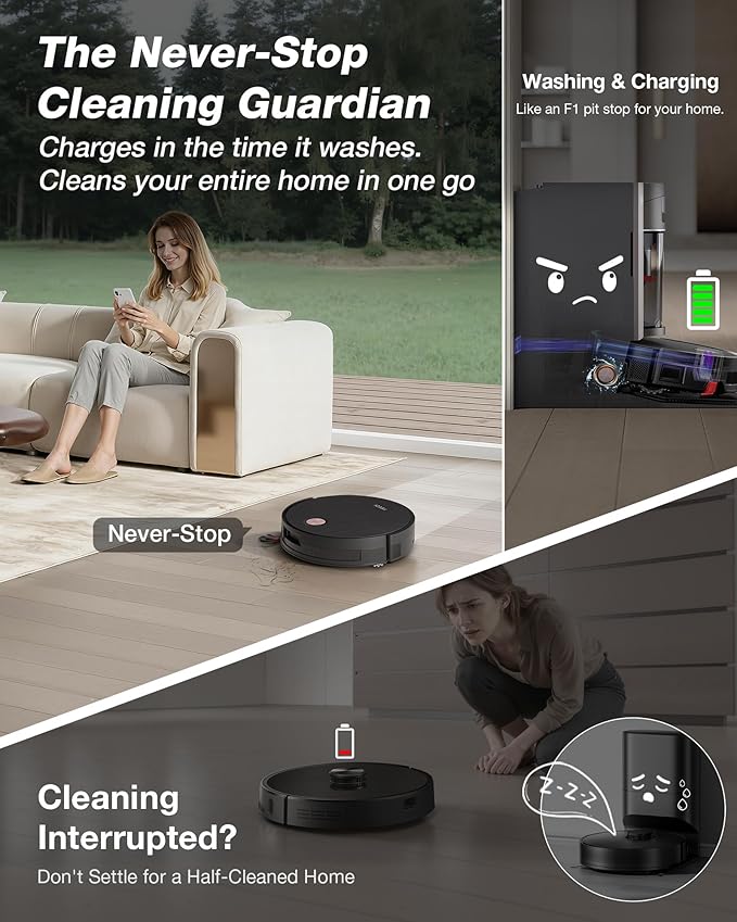 Yeedi S20 Infinity Robot Vacuum&ampMop with 19500Pa Blast Suction PowerBoost Charging OZMO Roller 2.0 Self-Washing Bagless OmniCyclone Station with Hot Mop Washing&ampHeat Drying AIVI 3D Naviga
