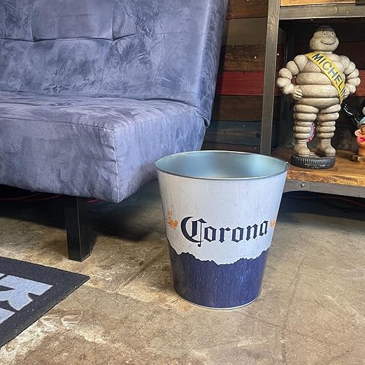 SOTT Corona Tapered Metal Trash Bin Wastebasket Vintage Inspired Retro Home Decor (10.5 Dia x 11 Tall)