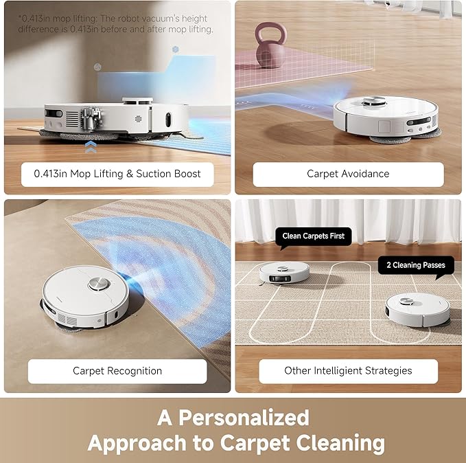 DREAME L40s Ultra AE Robot Vacuum and Mop Combo 19000Pa Suction Self Emptying Dust Box Flexible Mop &amp 167℉ Self Cleaning Washboard Diverse Brush Selection All-in-One Station Auto Refill