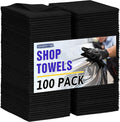 HOMERHYME Microfiber Cleaning Cloth 100 Pack Black Cleaning Rags Microfiber Towel Bulk Absorbent Lint-Free Wash Cloths All-Purpose Towels for Cars Shop Automotive Garage Home &amp Kitchen