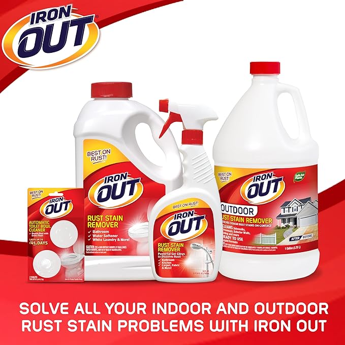 Iron OUT Rust Stain Remover Powder Remove Rust Stains In Bathrooms Kitchens Appliances Laundry And Outdoors 4.75 Pound Bottle