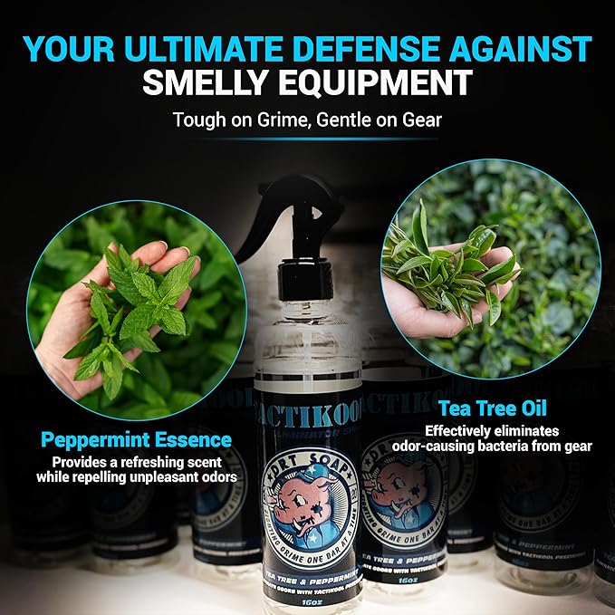 Odor Eliminator for Law Enforcement Gear (Combo Pack of 3 (16oz &amp 2oz Travel Bottle))