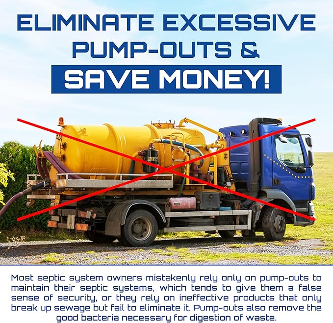 BSA 10003 - Septic Tank Treatment - 24 Monthly Treatments - Septic Cleaner - Drain Cleaner - Drain Clog Remover - Toilet Drain Clog Remover - Drain Opener - Exxon Valdez Patented