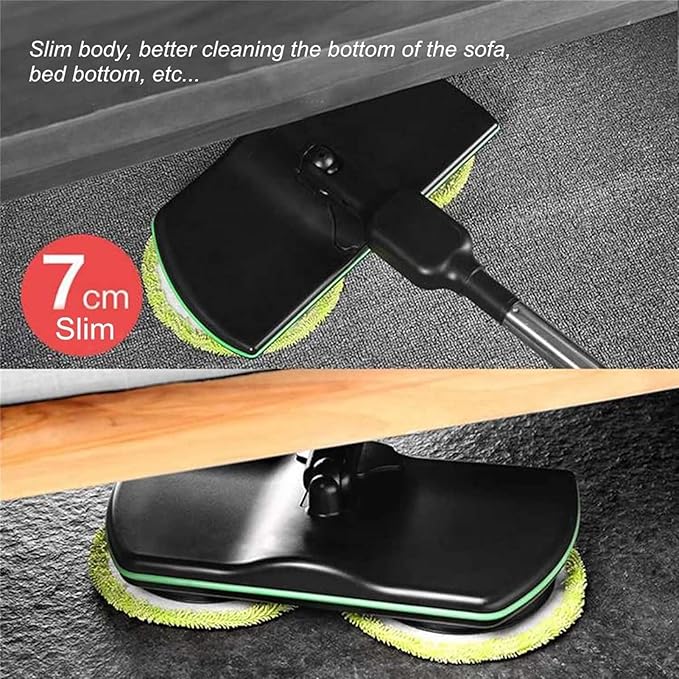 Handheld Steam Mop Cleaner Rechargeable Floor Wiper Cordless Sweeping Spinning Mop Electric Cleaner Washer Wireless Rotating Scrubber Polisher for All Surfaces Floor Cleaning
