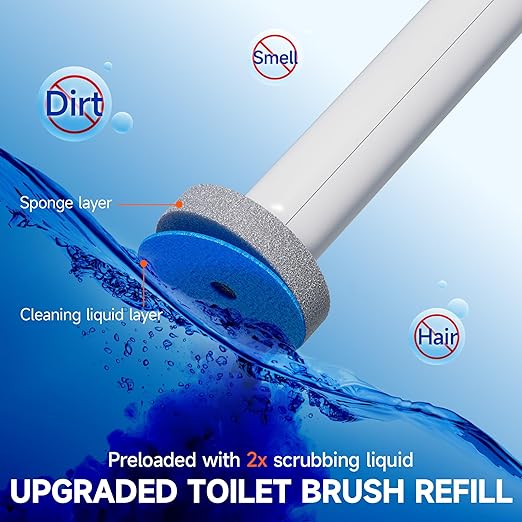 CTIME Small Bathroom Trash can with lid and Disposable Toilet Brush Set